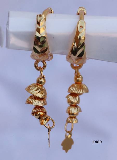 Exclusive Wear Golden Latest Earrings Collection E480